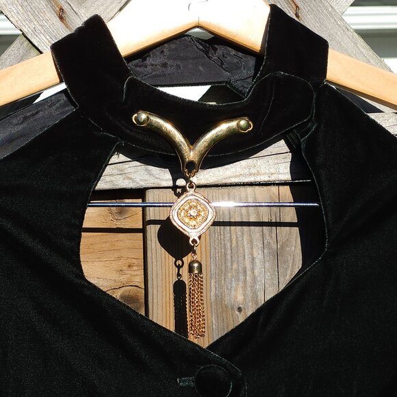 VINTAGE Farouche by Lori Weidner Velvet Green Dress Woman's Size 10 UNIQUE - Picture 3 of 7